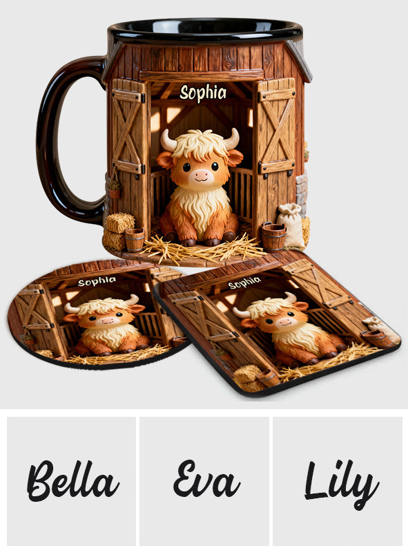 Cute Cow - Personalized Highland Cow Accent Mug