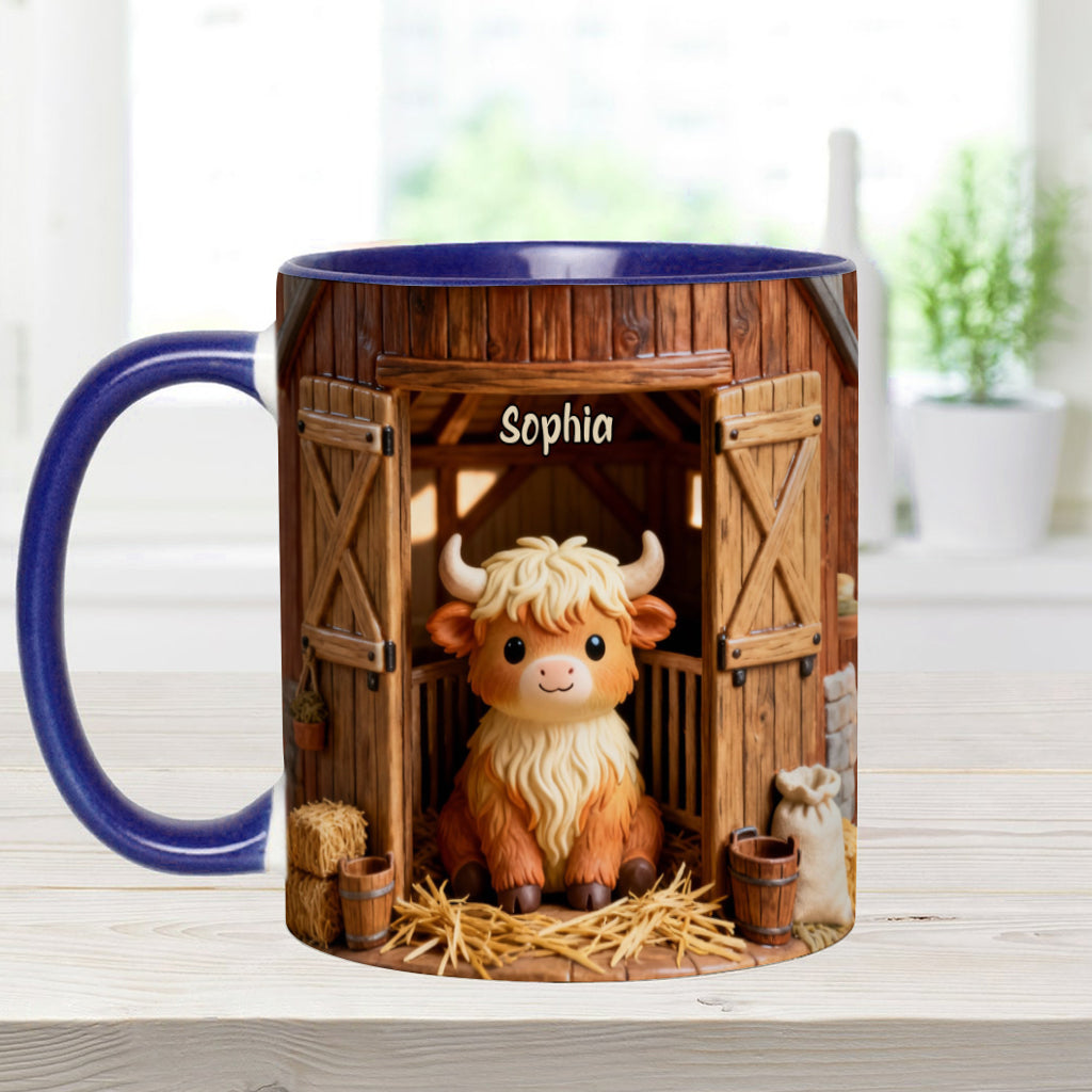 Cute Cow - Personalized Highland Cow Accent Mug