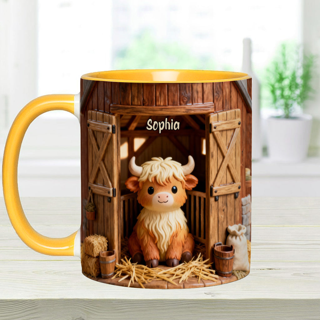 Cute Cow - Personalized Highland Cow Accent Mug