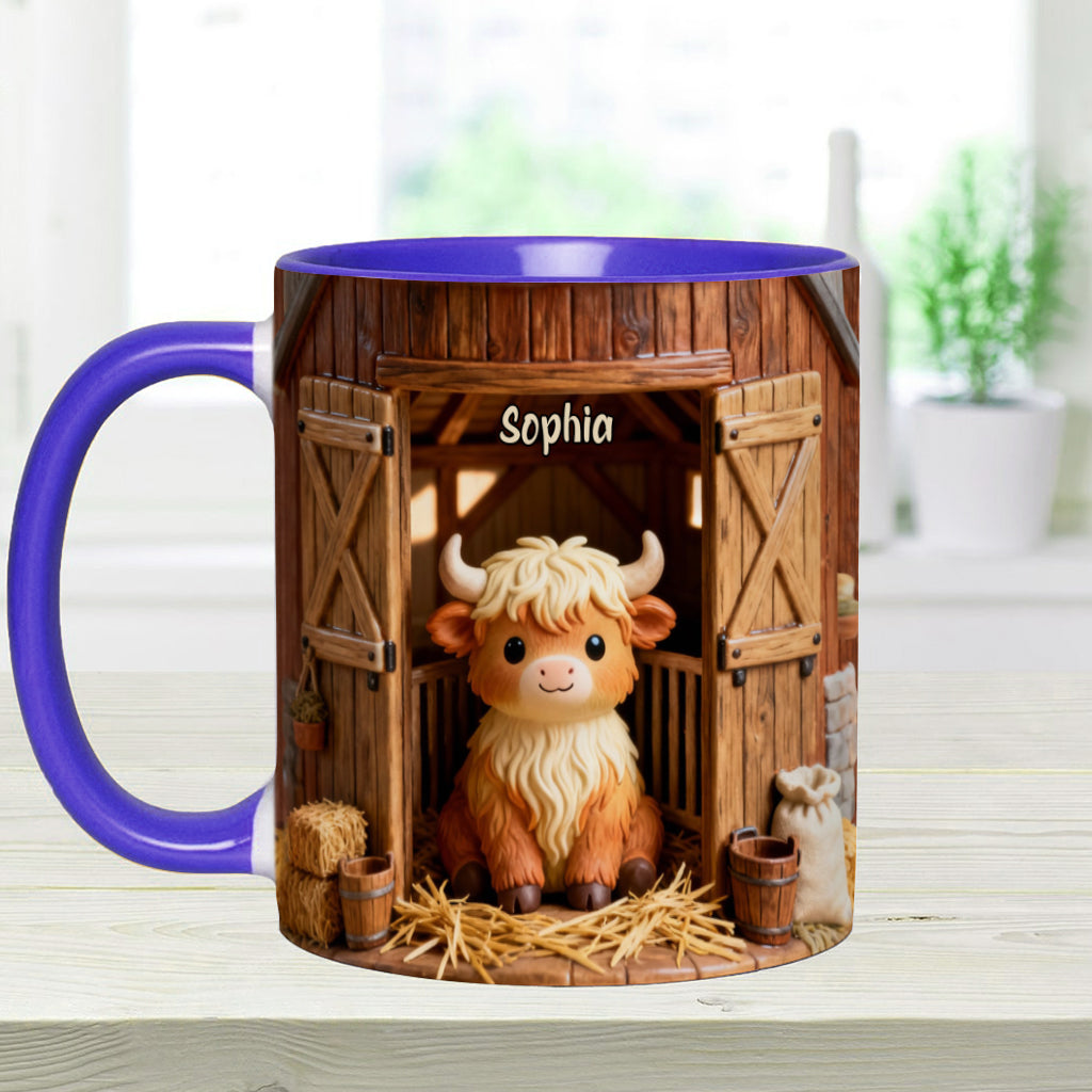 Cute Cow - Personalized Highland Cow Accent Mug