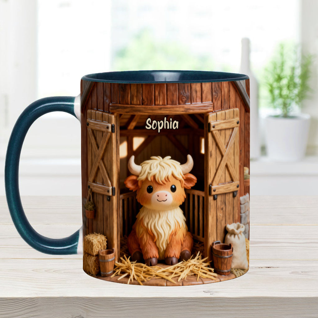 Cute Cow - Personalized Highland Cow Accent Mug