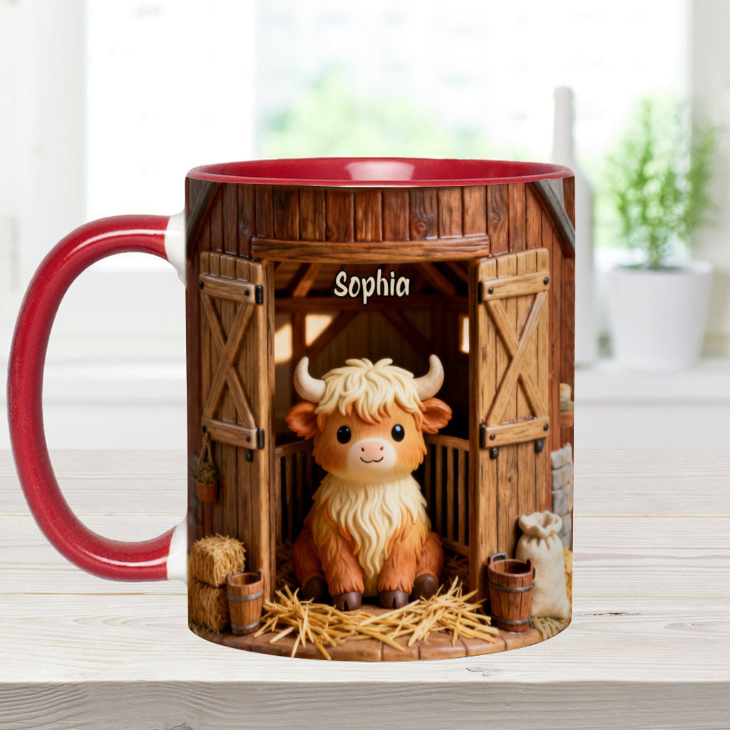 Cute Cow - Personalized Highland Cow Accent Mug