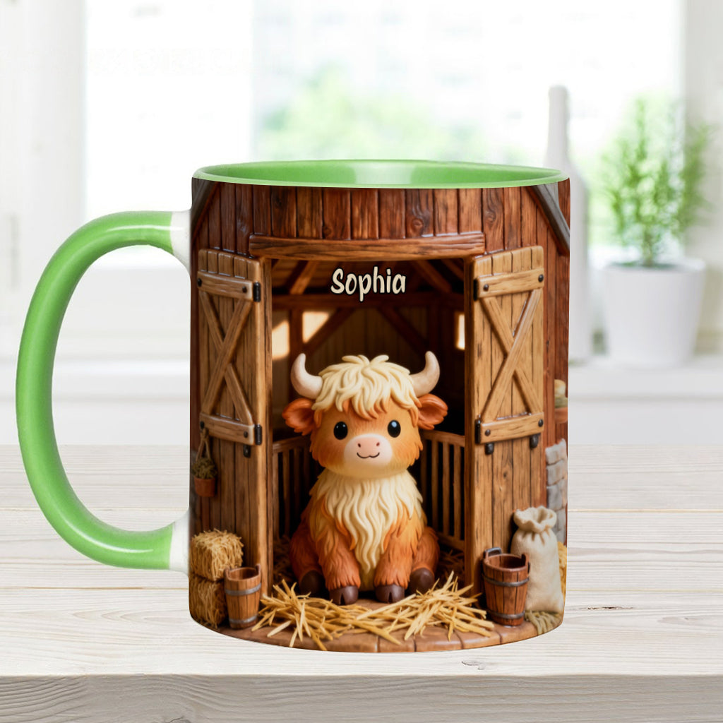 Cute Cow - Personalized Highland Cow Accent Mug