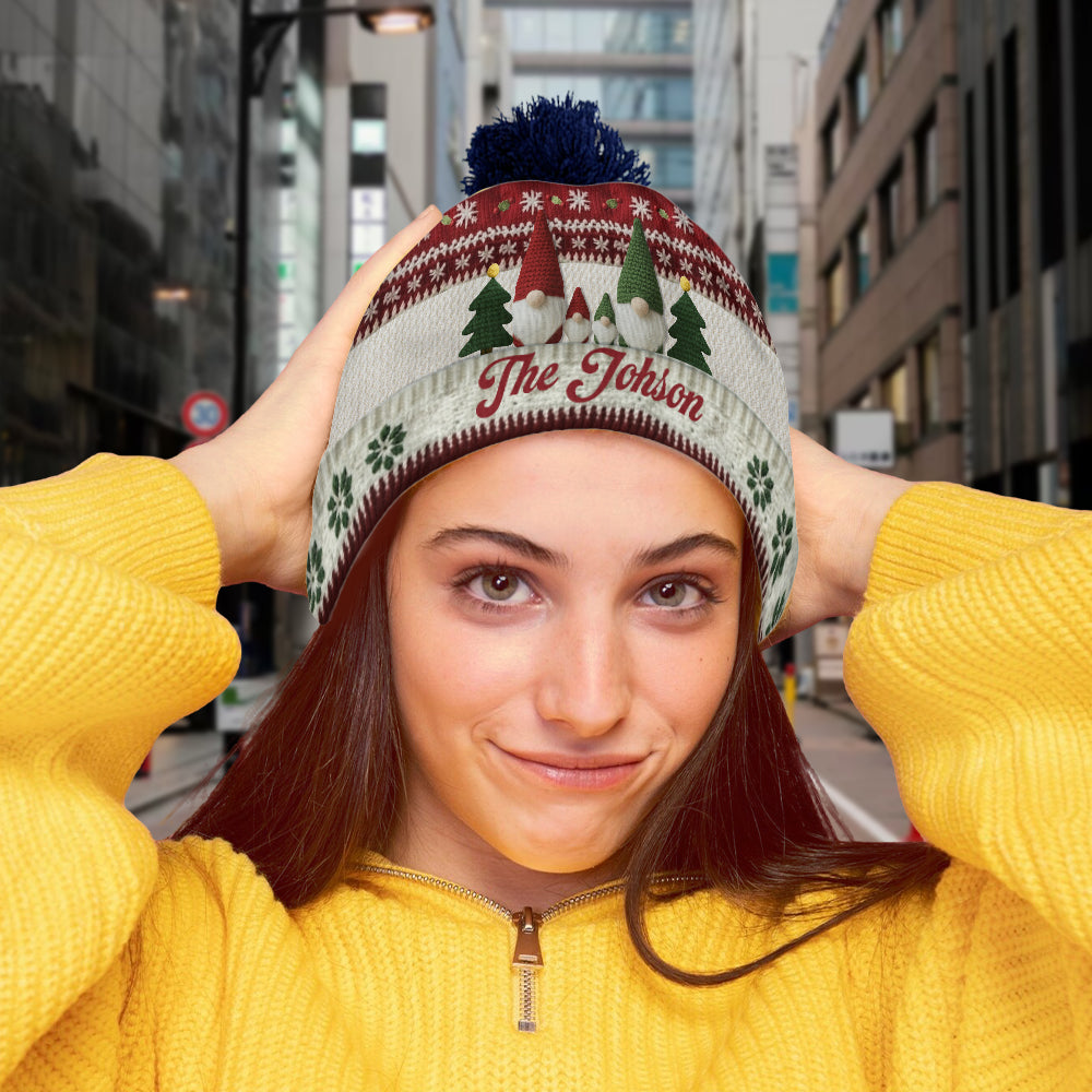 Gnome Family Christmas - Personalized Family Beanie Hat