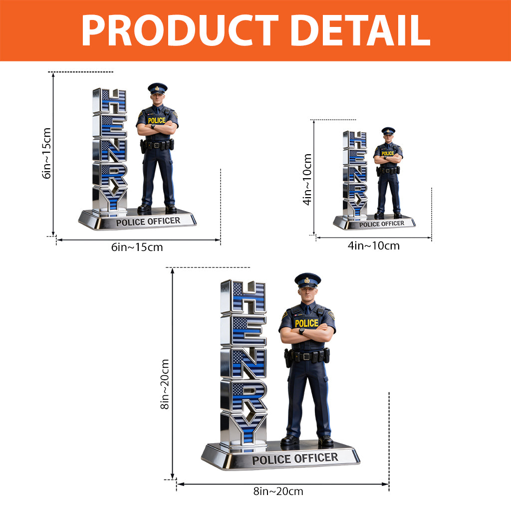 Custom Any Photo Police Desk Plate - Personalized Police Officer Custom Shaped Acrylic Plaque