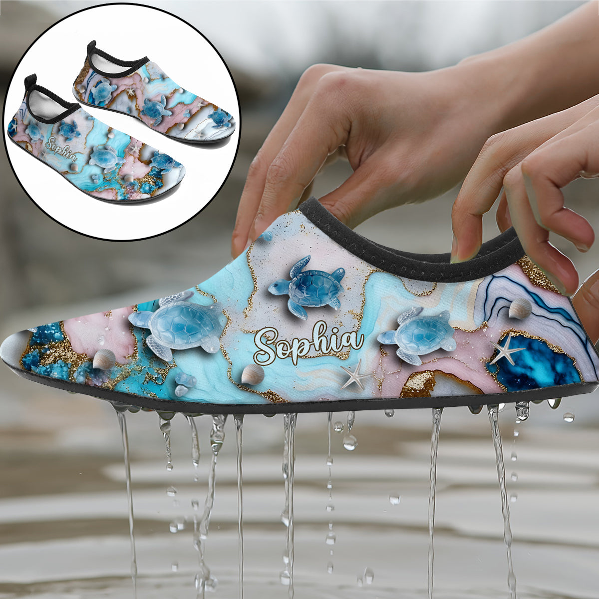 Love Turtles - Personalized Turtle Water Shoes