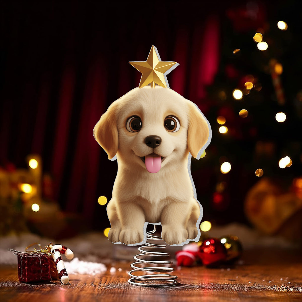 Lovely Dog Chibi Style Pet Lovers - Personalized Dog LED Light Tree Topper