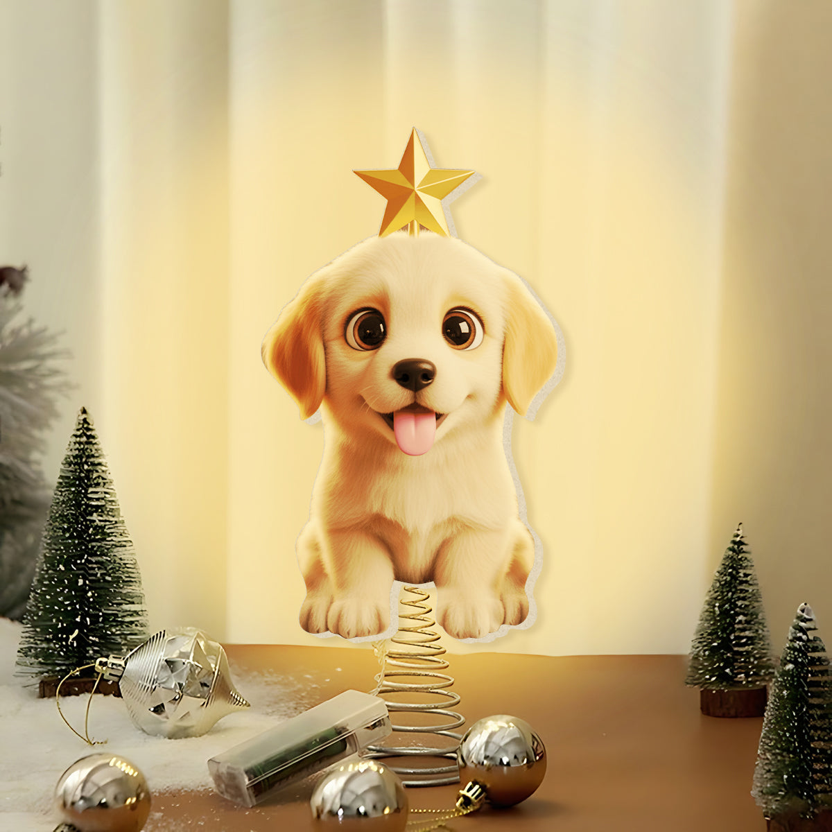 Lovely Dog Chibi Style Pet Lovers - Personalized Dog LED Light Tree Topper