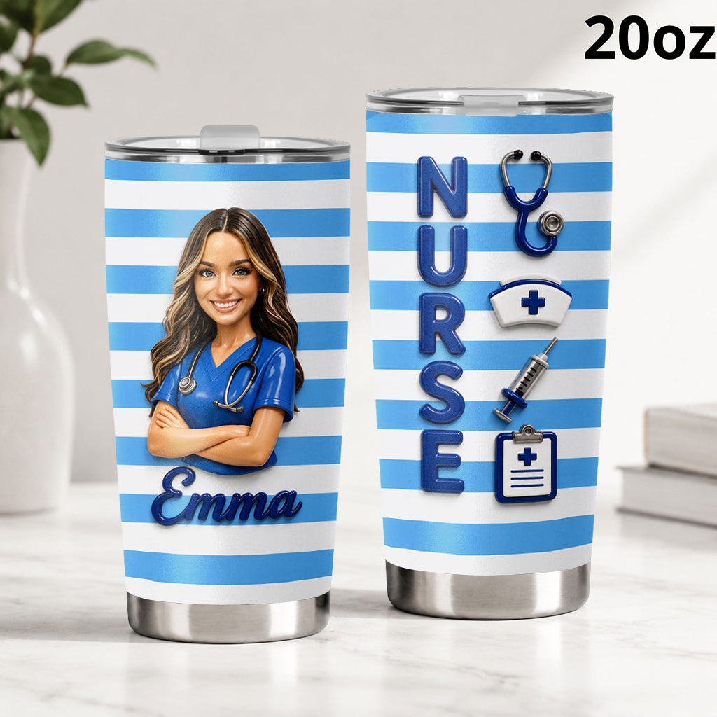 Any Photo Love Nurse Life - Personalized Nurse Tumbler