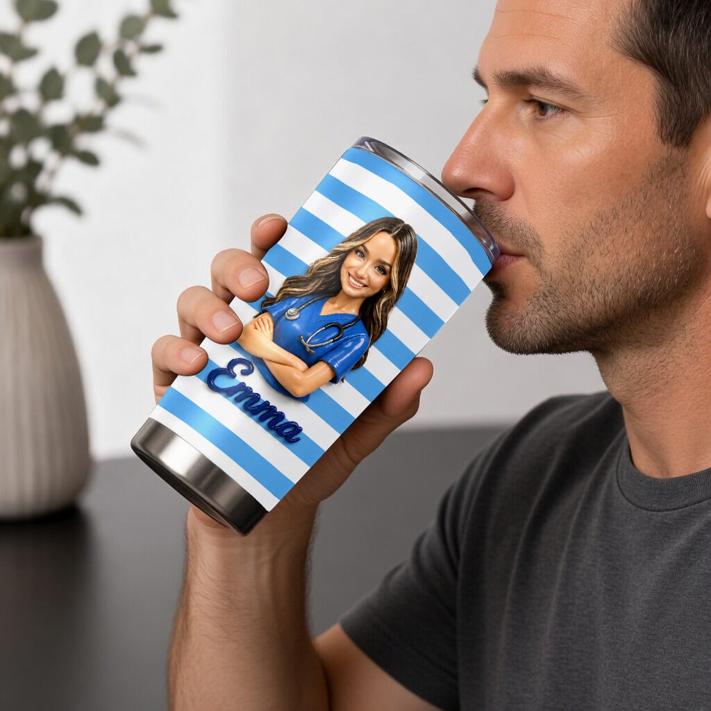 Any Photo Love Nurse Life - Personalized Nurse Tumbler
