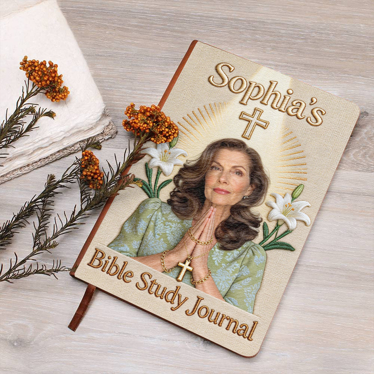 Custom Any Photo Bible Study Journal - Personalized Christian Leather Journal