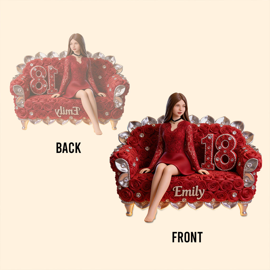 Custom From Photo, Flowers And Number - Personalized Birthday Custom Shaped Acrylic Plaque