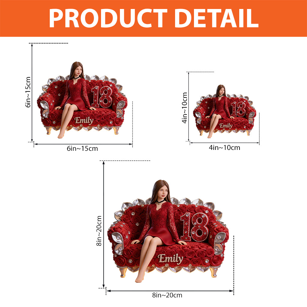 Custom From Photo, Flowers And Number - Personalized Birthday Custom Shaped Acrylic Plaque