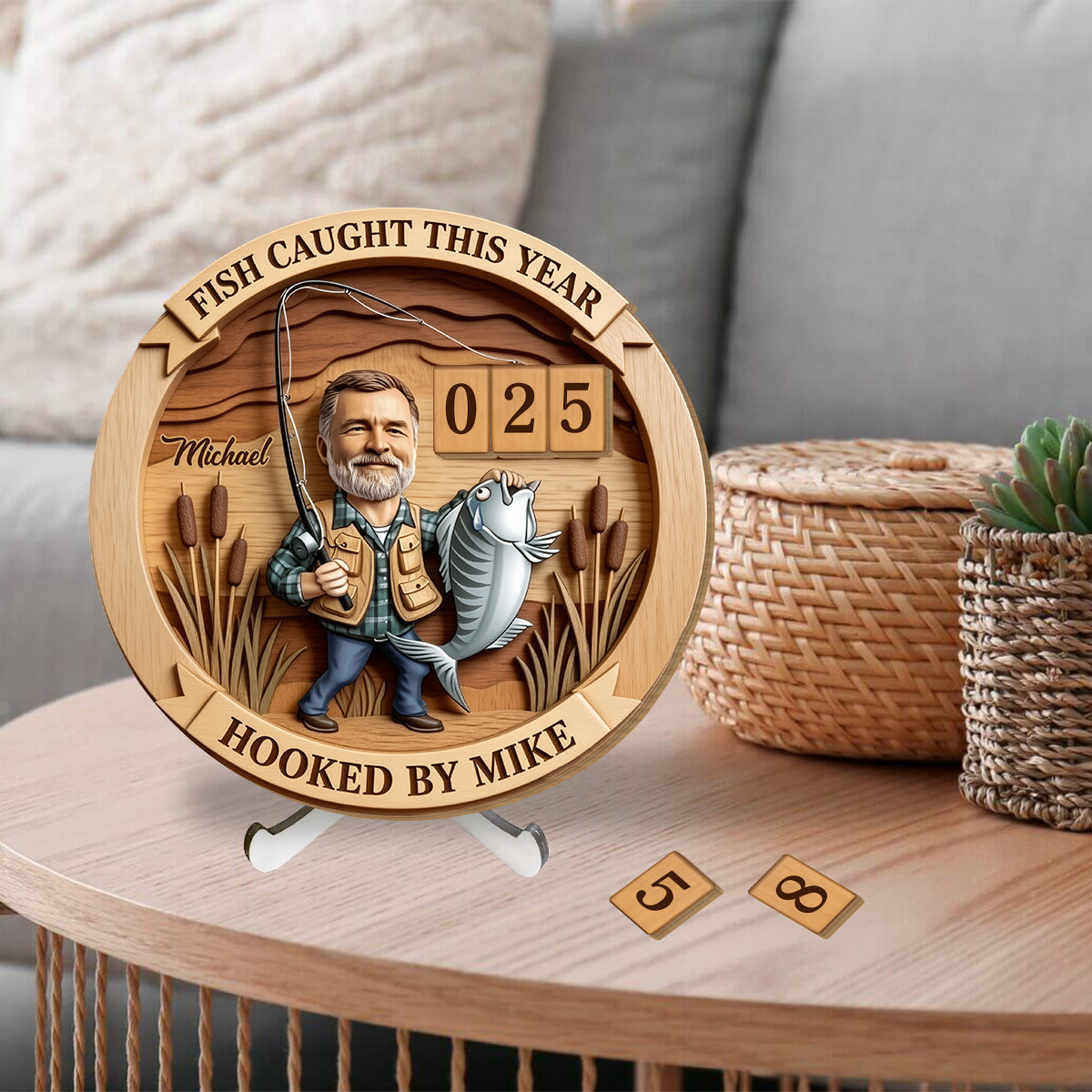 Fish Caught This Year - Personalized Fishing Interchangeable Plaque