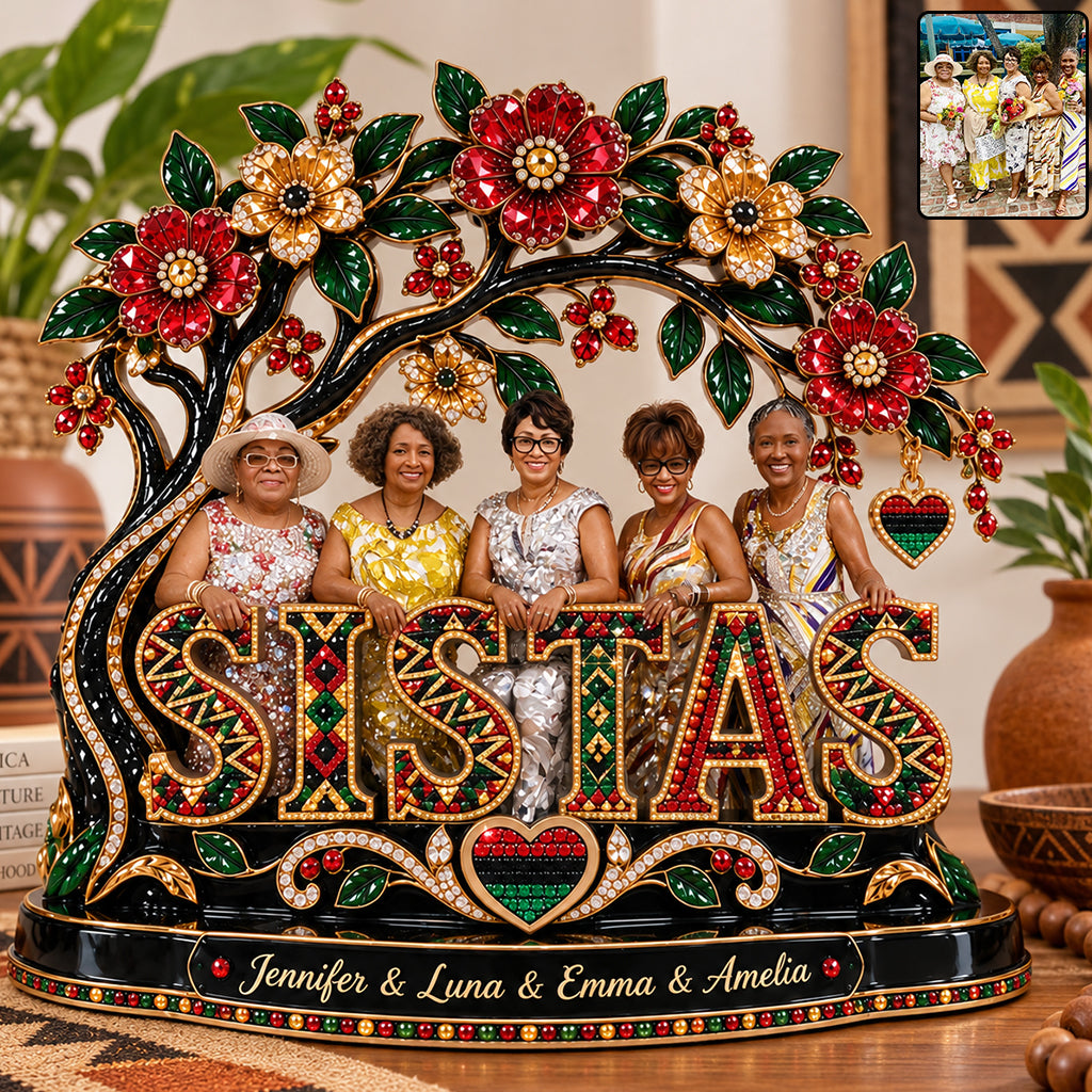 Black Women Sisterhood - Personalized Bestie 2-Side Printed Acrylic Plaque