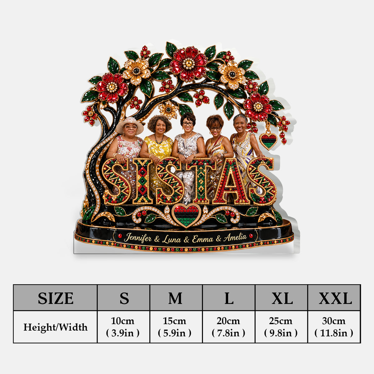 Black Women Sisterhood - Personalized Bestie 2-Side Printed Acrylic Plaque