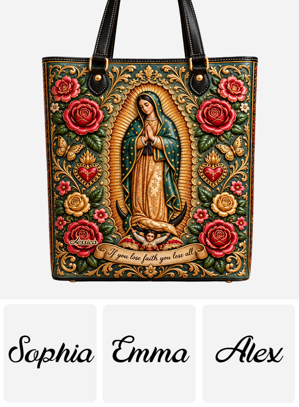 Mexican Goddess, Guadalupe - Personalized Christian Tote Bag