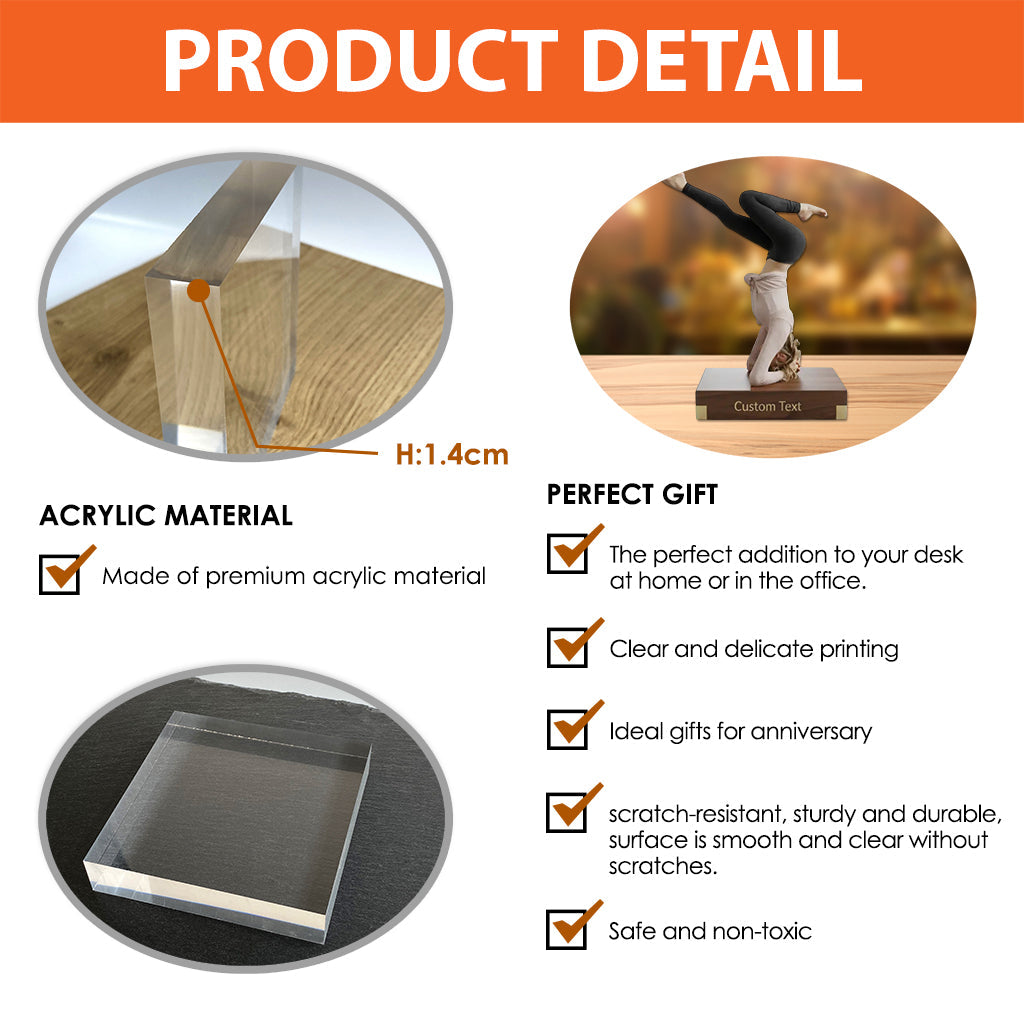 Yogaholic – Personalisierte Yoga-Acrylplakette in individueller Form