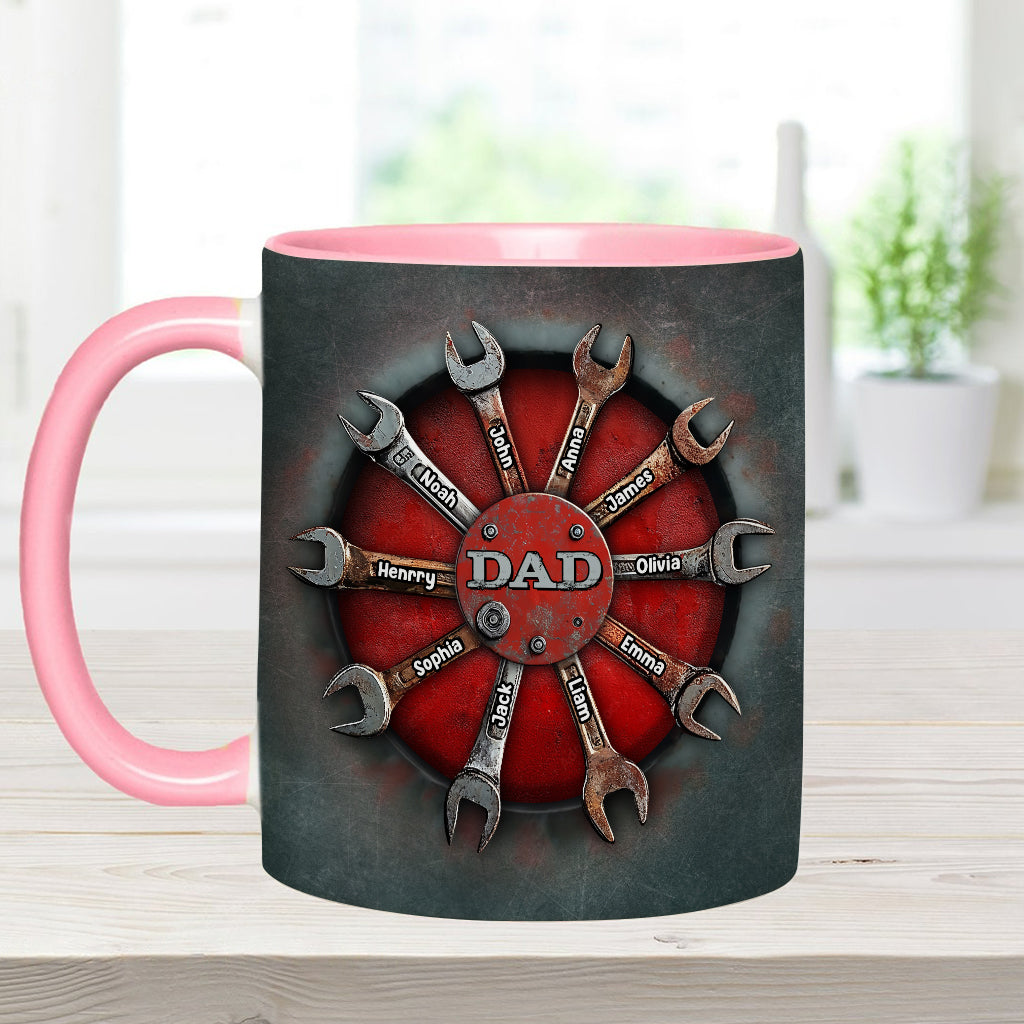 Dad's Tools - Personalized Father Accent Mug