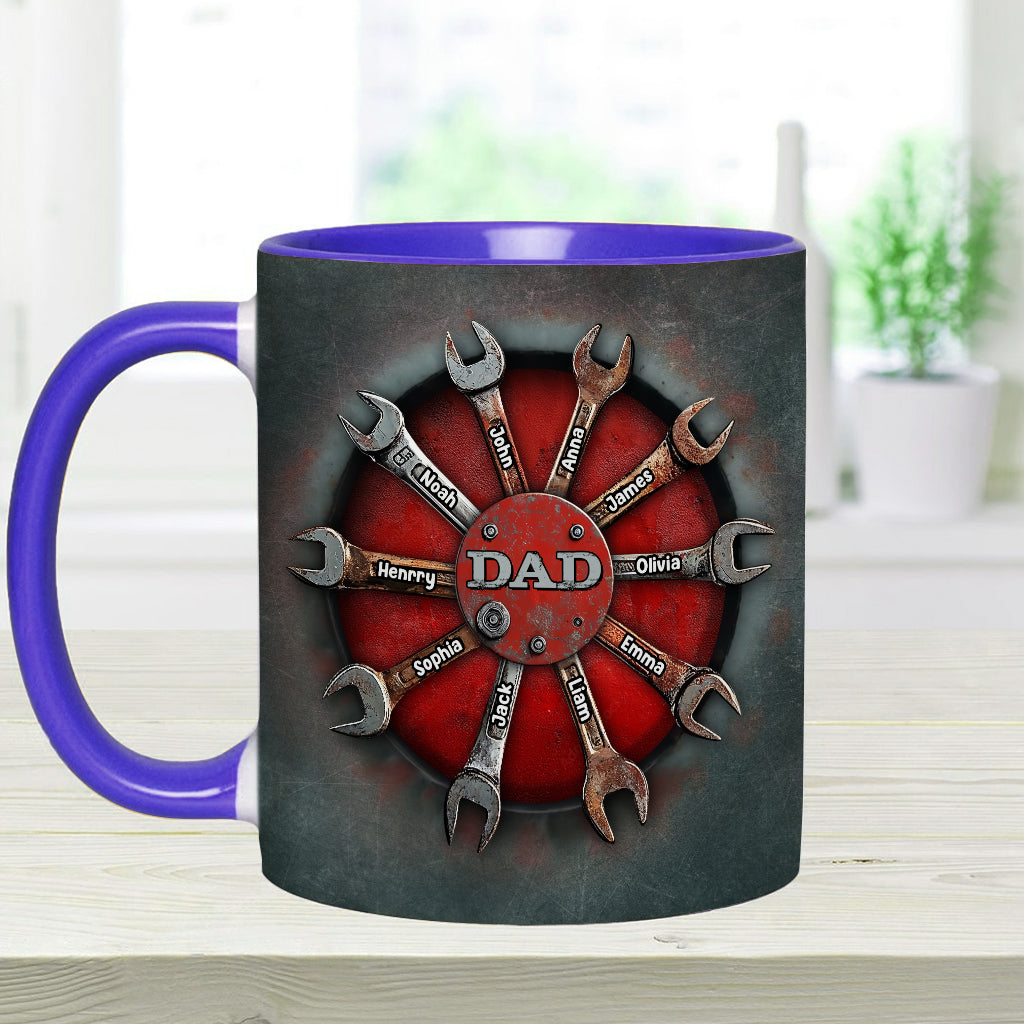 Dad's Tools - Personalized Father Accent Mug