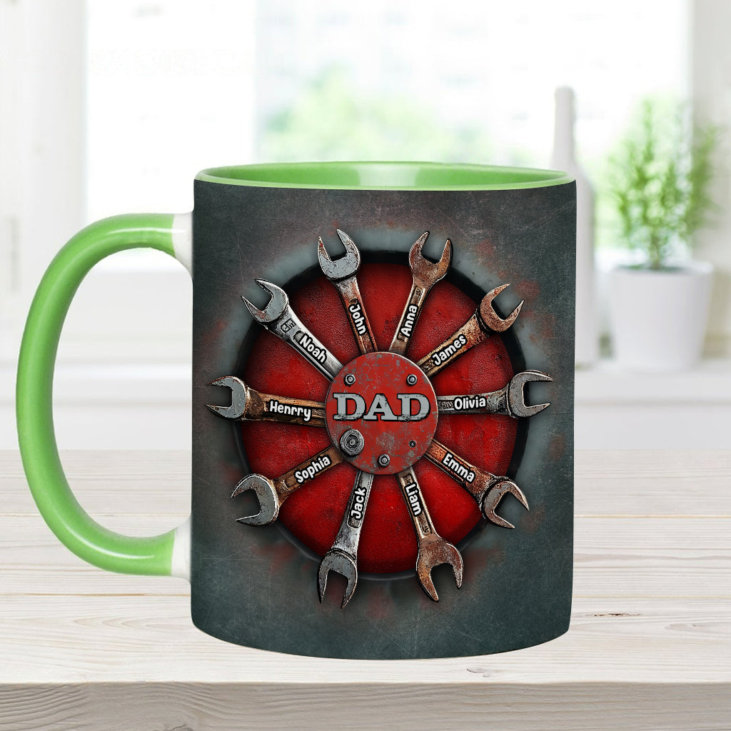 Dad's Tools - Personalized Father Accent Mug