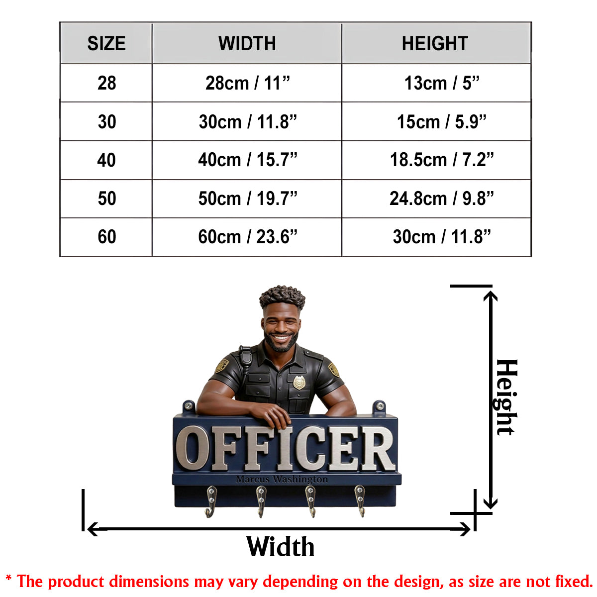 Any Photo - Personalized Police Officer Custom Shaped Hanging Rack
