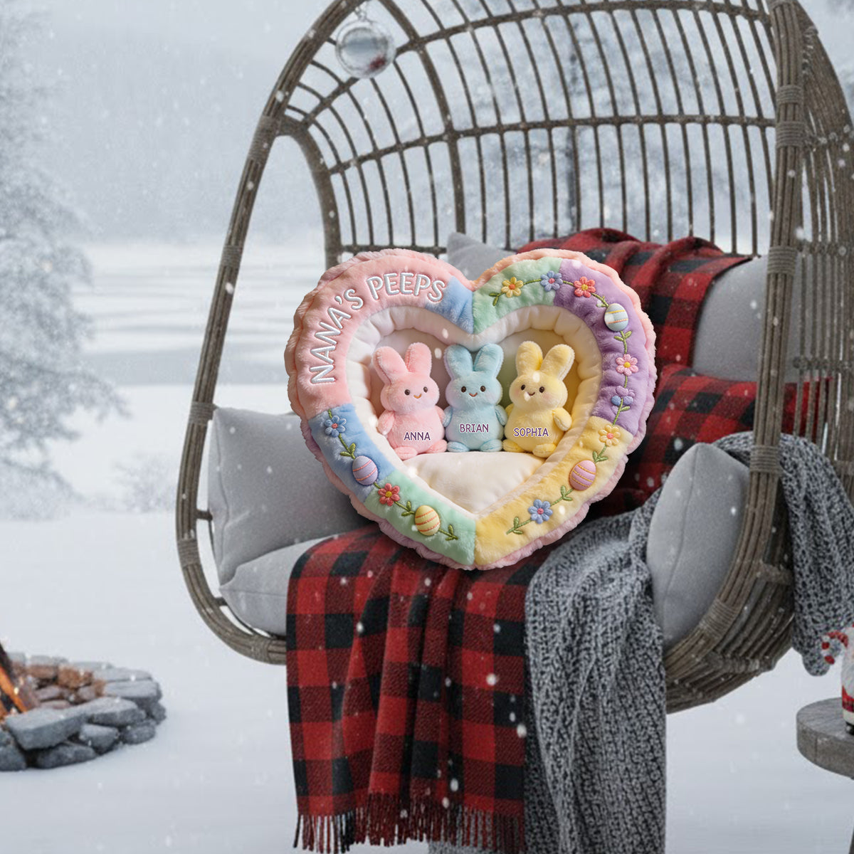 Cadeau idéal pour maman ou grand-mère : coussin personnalisé en fausse fourrure en forme de grand-mère