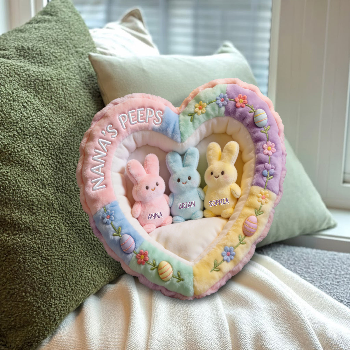 Cadeau idéal pour maman ou grand-mère : coussin personnalisé en fausse fourrure en forme de grand-mère
