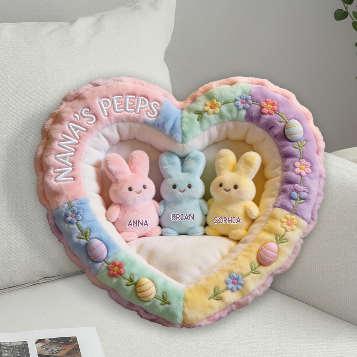 Cadeau idéal pour maman ou grand-mère : coussin personnalisé en fausse fourrure en forme de grand-mère