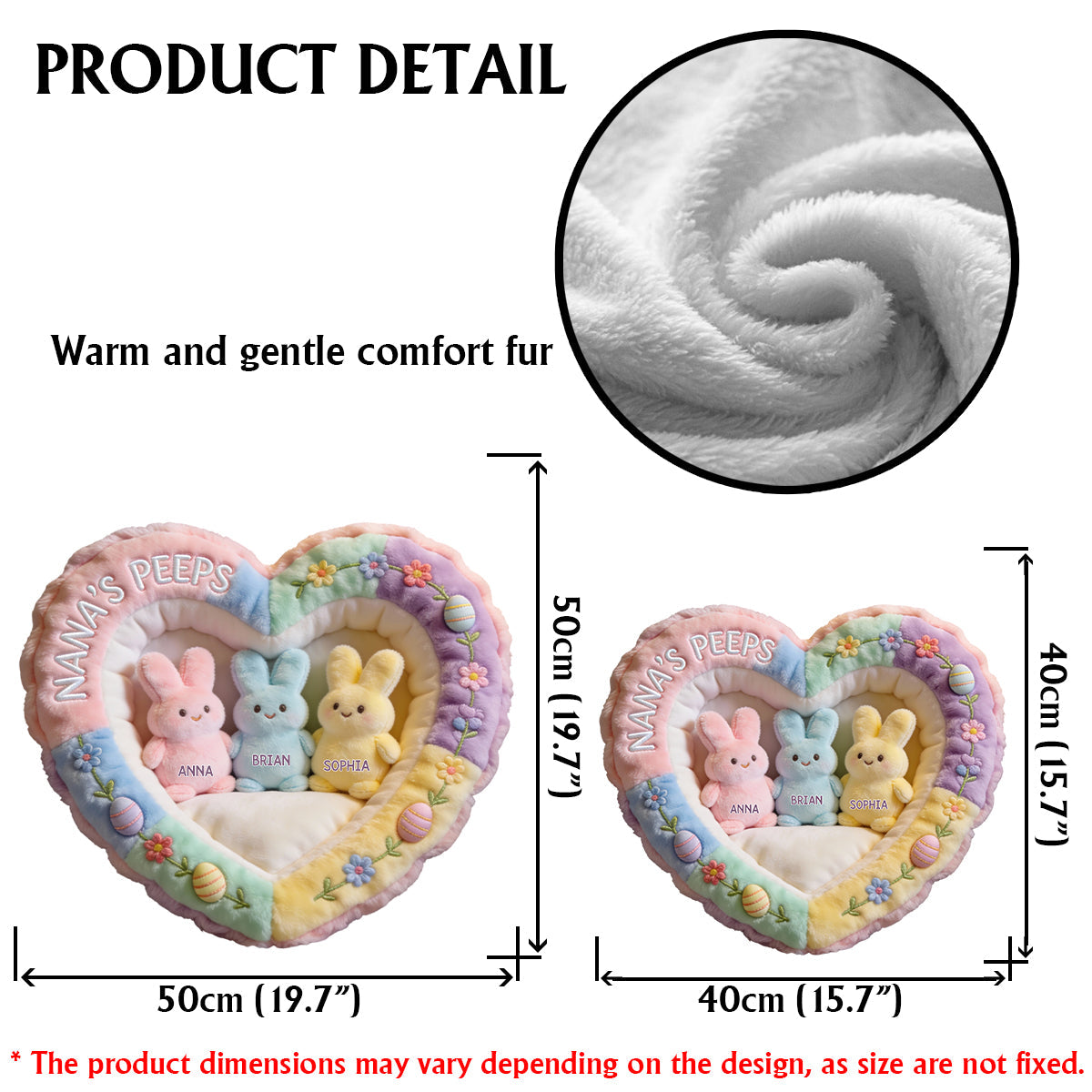 Cadeau idéal pour maman ou grand-mère : coussin personnalisé en fausse fourrure en forme de grand-mère