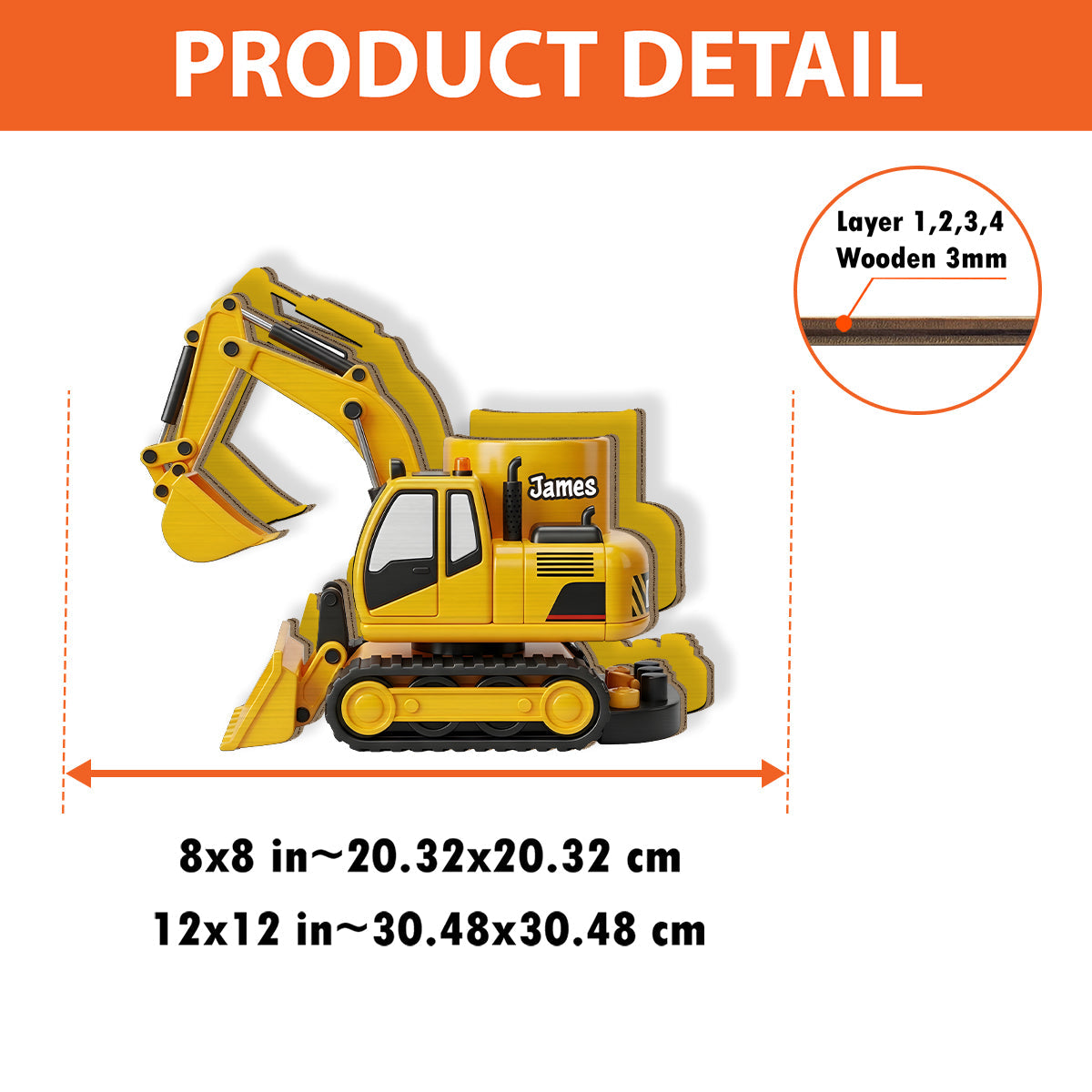 Cool Contruction Vehicle - Personalized Kid Wooden Pen Holder