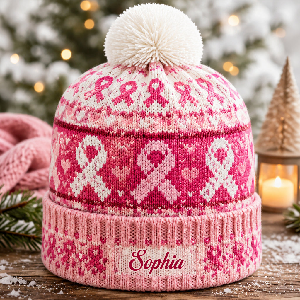 Bonnet Personnalisé - Ruban Rose Amour & Espoir