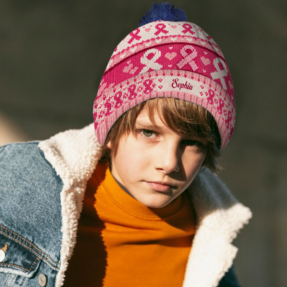 Bonnet Personnalisé - Ruban Rose Amour & Espoir