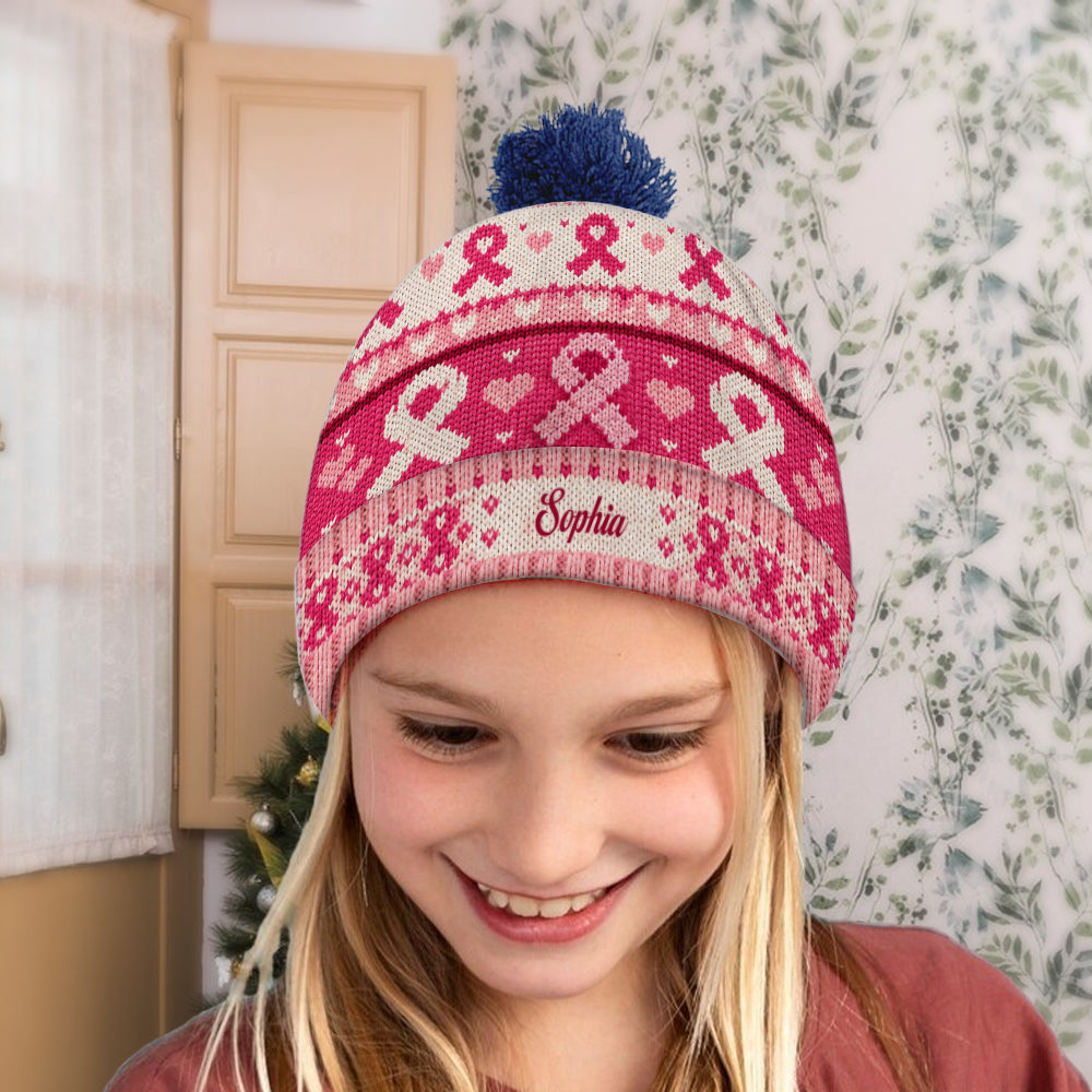 Bonnet Personnalisé - Ruban Rose Amour & Espoir