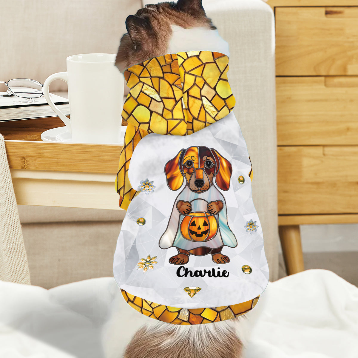 Bonjour l'automne - Sweat à capuche personnalisé pour chien