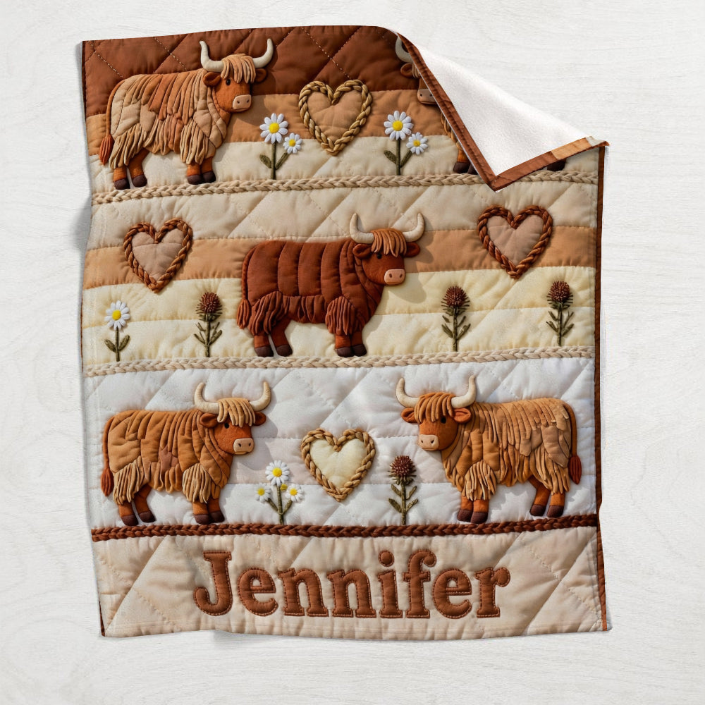Farm Life - Personalized Highland Cow Blanket