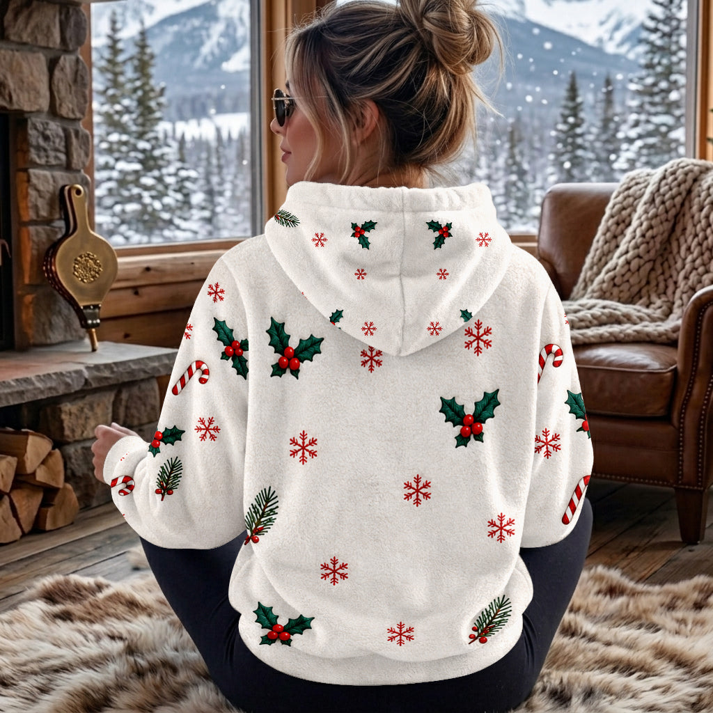 Frohe Weihnachten - Personalisierter Kinder Fleece Hoodie