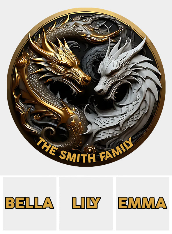 Majestic Dragons - Personalized Dragon Round Rug