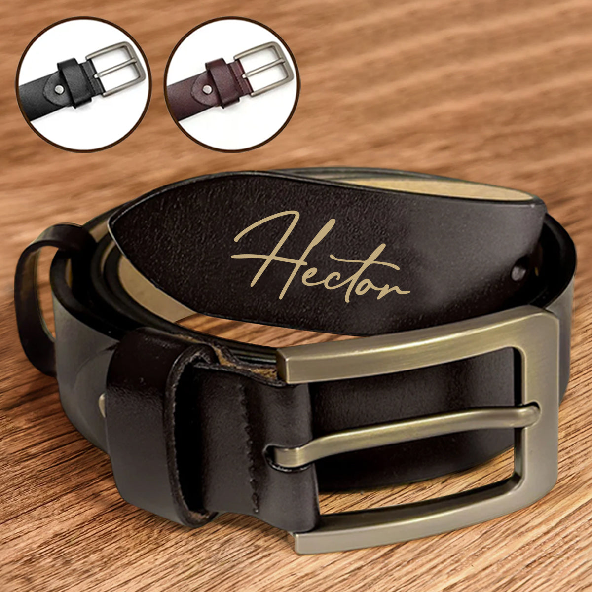 I Love You - Personalized Father Leather Belt