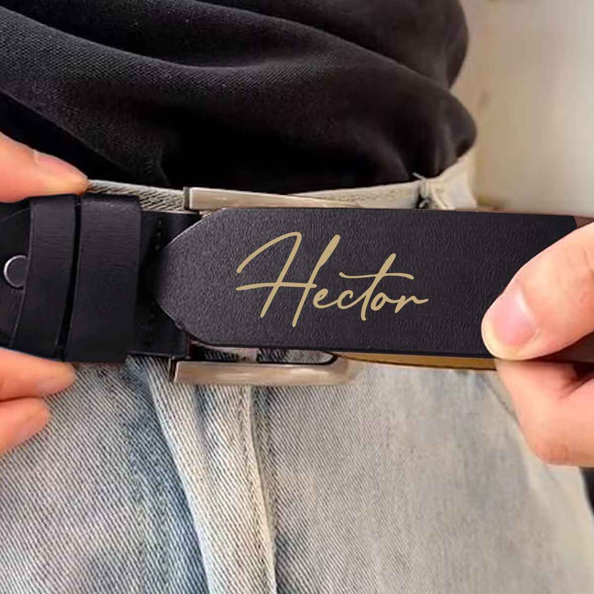 I Love You - Personalized Father Leather Belt