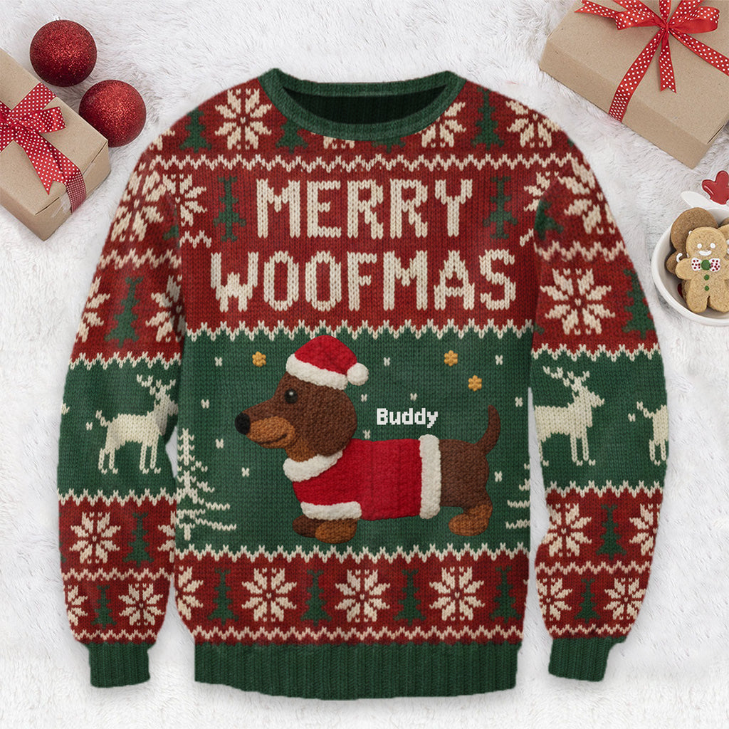 Merry Christmas - Personalized Dog Ugly Sweater