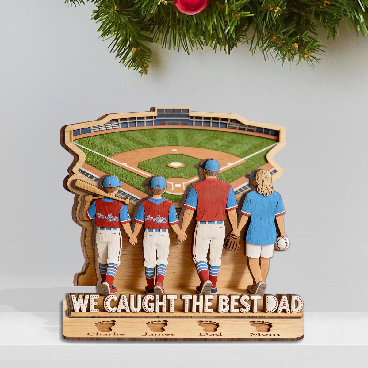 We Caught The Best Dad - Personalized Father 3 Layered Big Freestanding