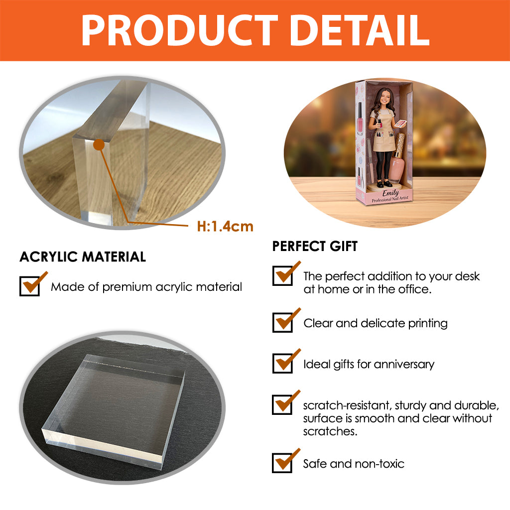 Professional Nail Artist - Personalized Nail Salon Custom Shaped Acrylic Plaque