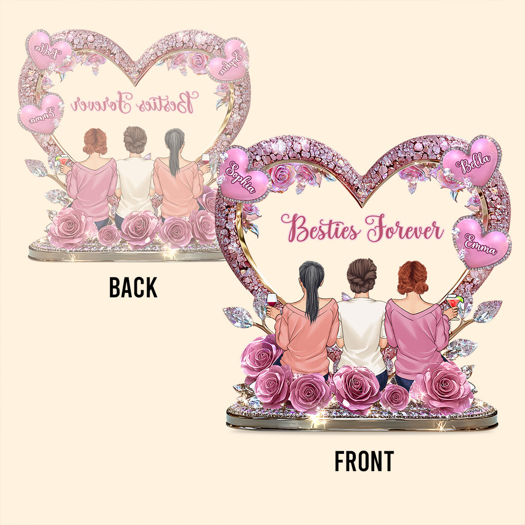 Besties Forever - Personalized Bestie Custom Shaped Acrylic Plaque