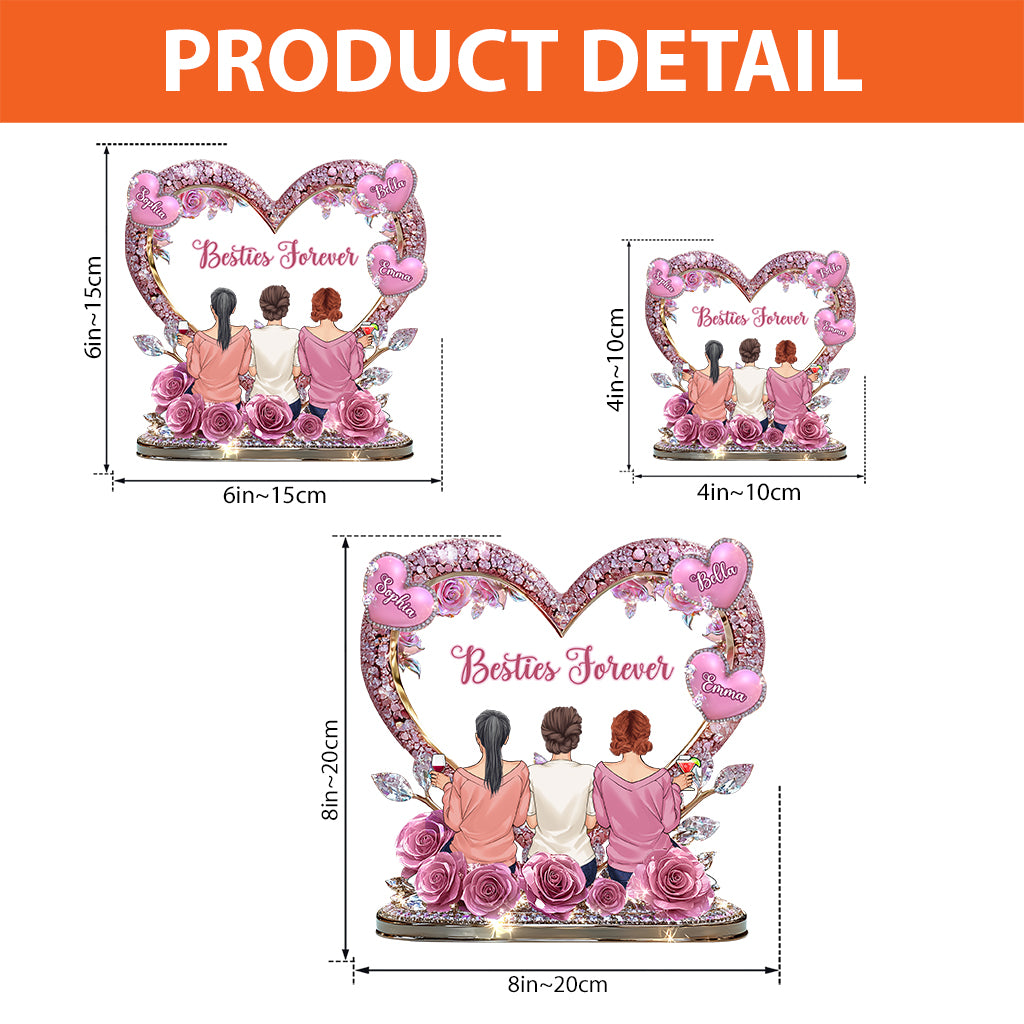 Besties Forever - Personalized Bestie Custom Shaped Acrylic Plaque