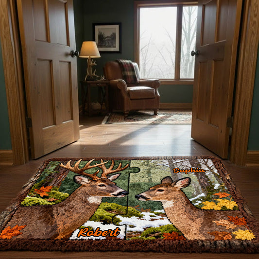 Perfect Gift For Couple - Personalized Hunting Non-Slip Tufted Rug