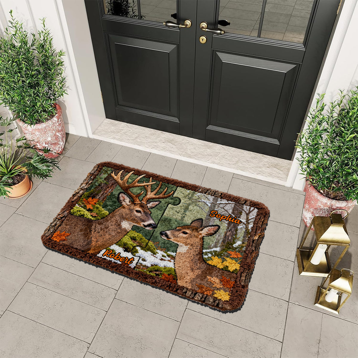Perfect Gift For Couple - Personalized Hunting Non-Slip Tufted Rug