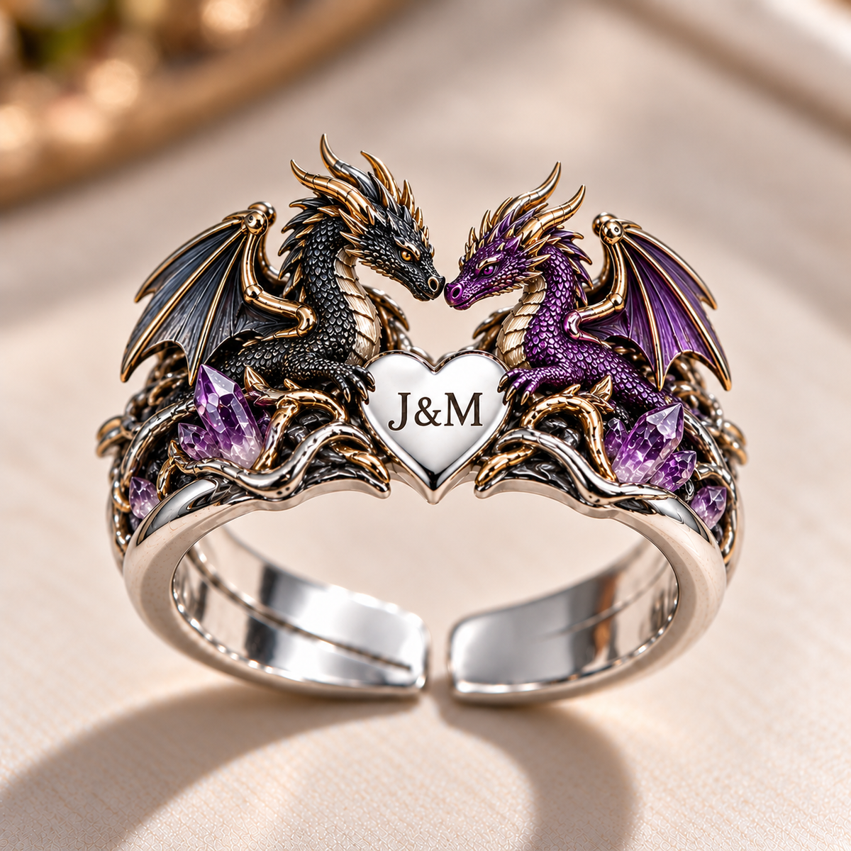 We Got This - Personalized Dragon Adjustable Shaped Ring