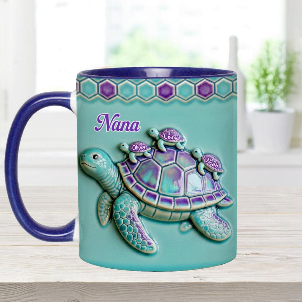 Mug personnalisé « Mamie Tortue » pour maman/grand-mère - Cadeau pour mamie