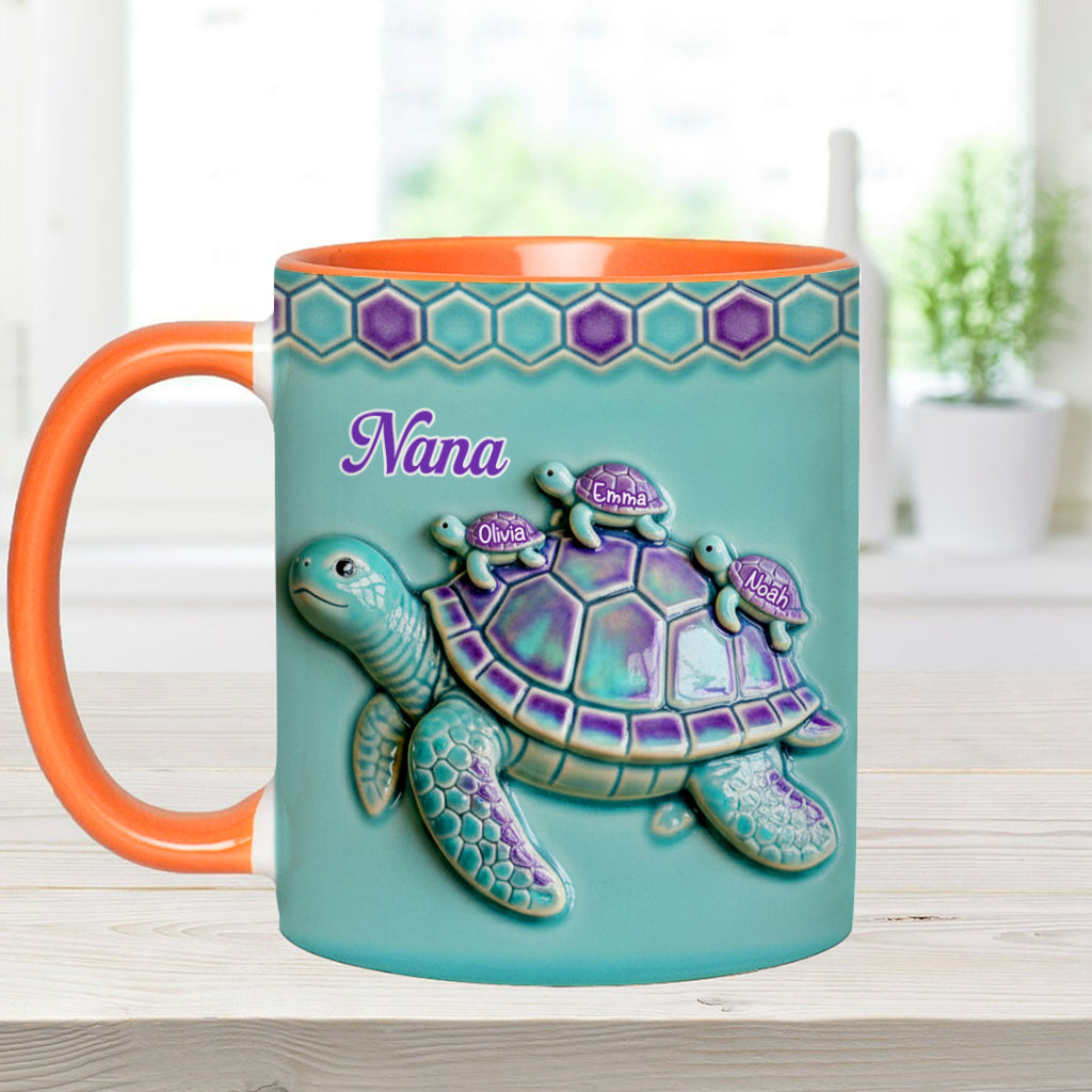 Mug personnalisé « Mamie Tortue » pour maman/grand-mère - Cadeau pour mamie